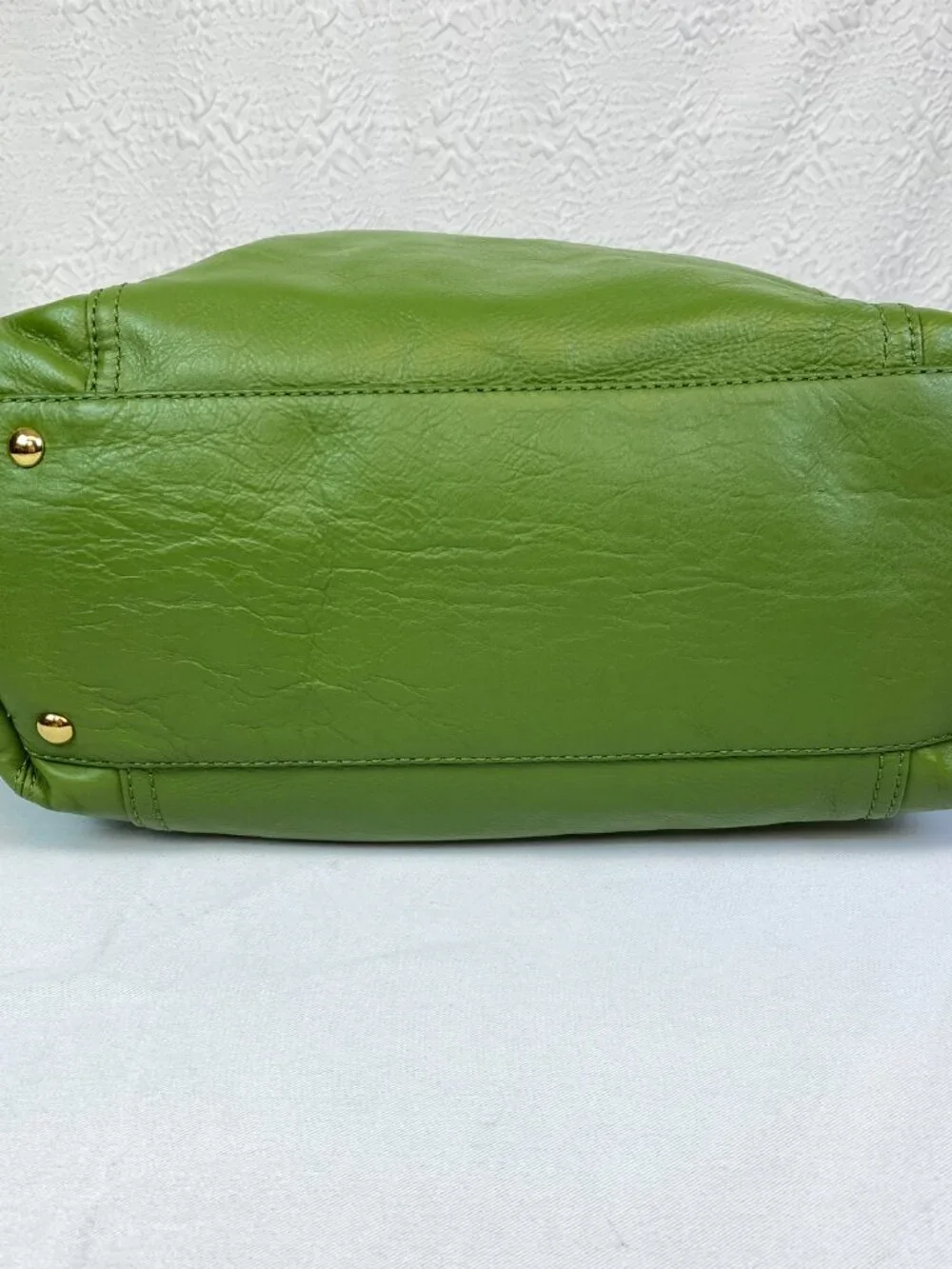 Michael Kors Hamilton Green Leather Satchel | Buckle Top Handle | 💚Brenna - Picture 9 of 13